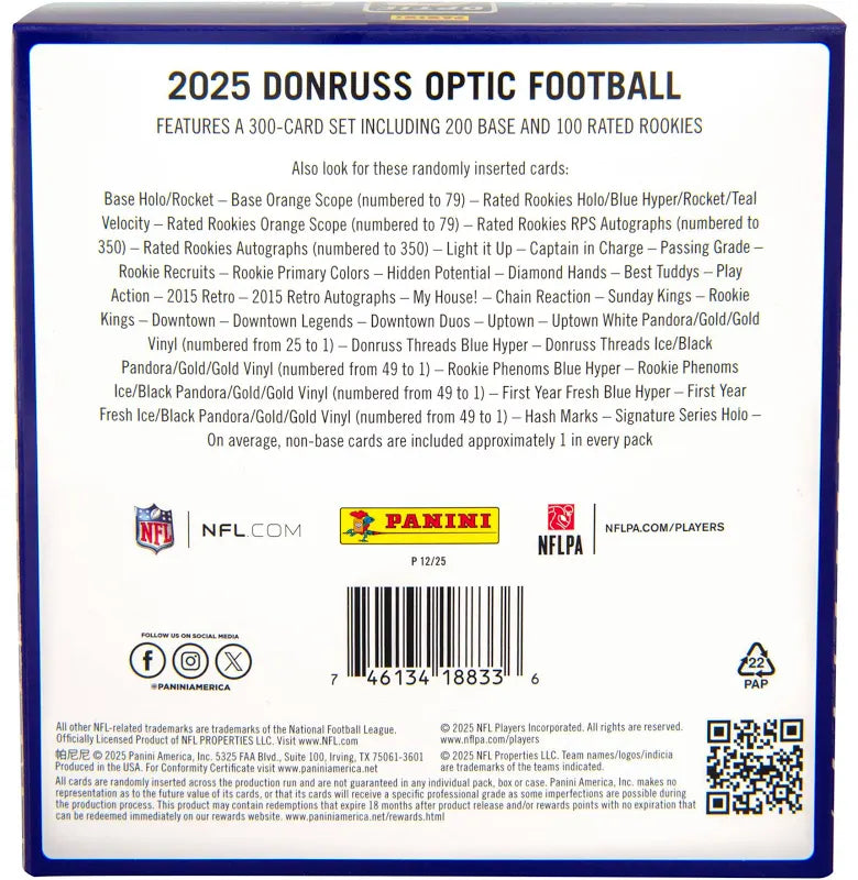 2025 Panini Donruss Optic Football Mega Box (Retail)